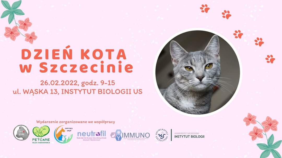 Dzień kota w Szczecinie 26.02.2022 na terenie Instytutu Biologii US